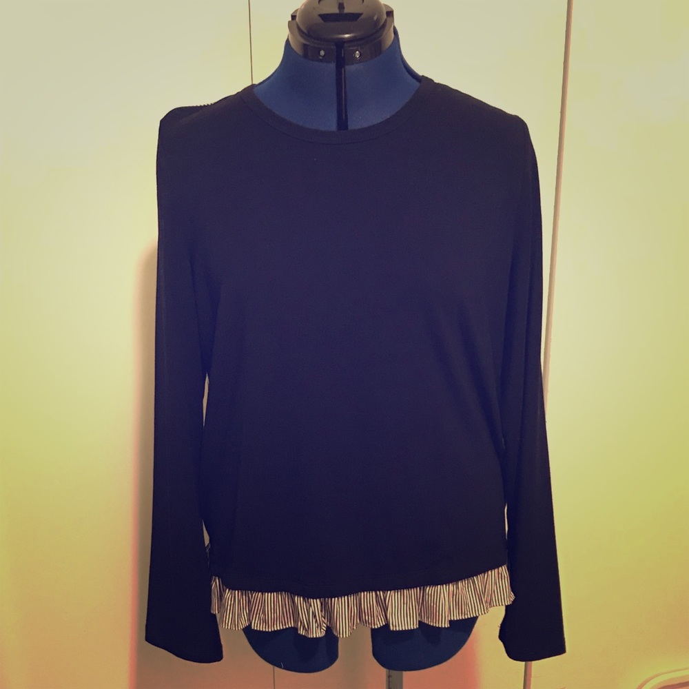 Kate Spade Broome Street long sleeve ruffle shirt